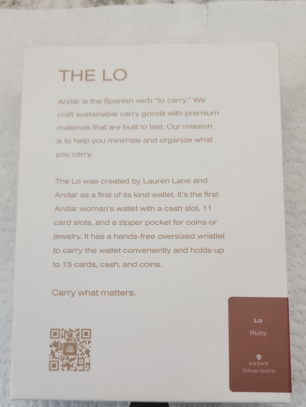 ANDAR RUBY "LO" WALLET - Picture 7 of 15